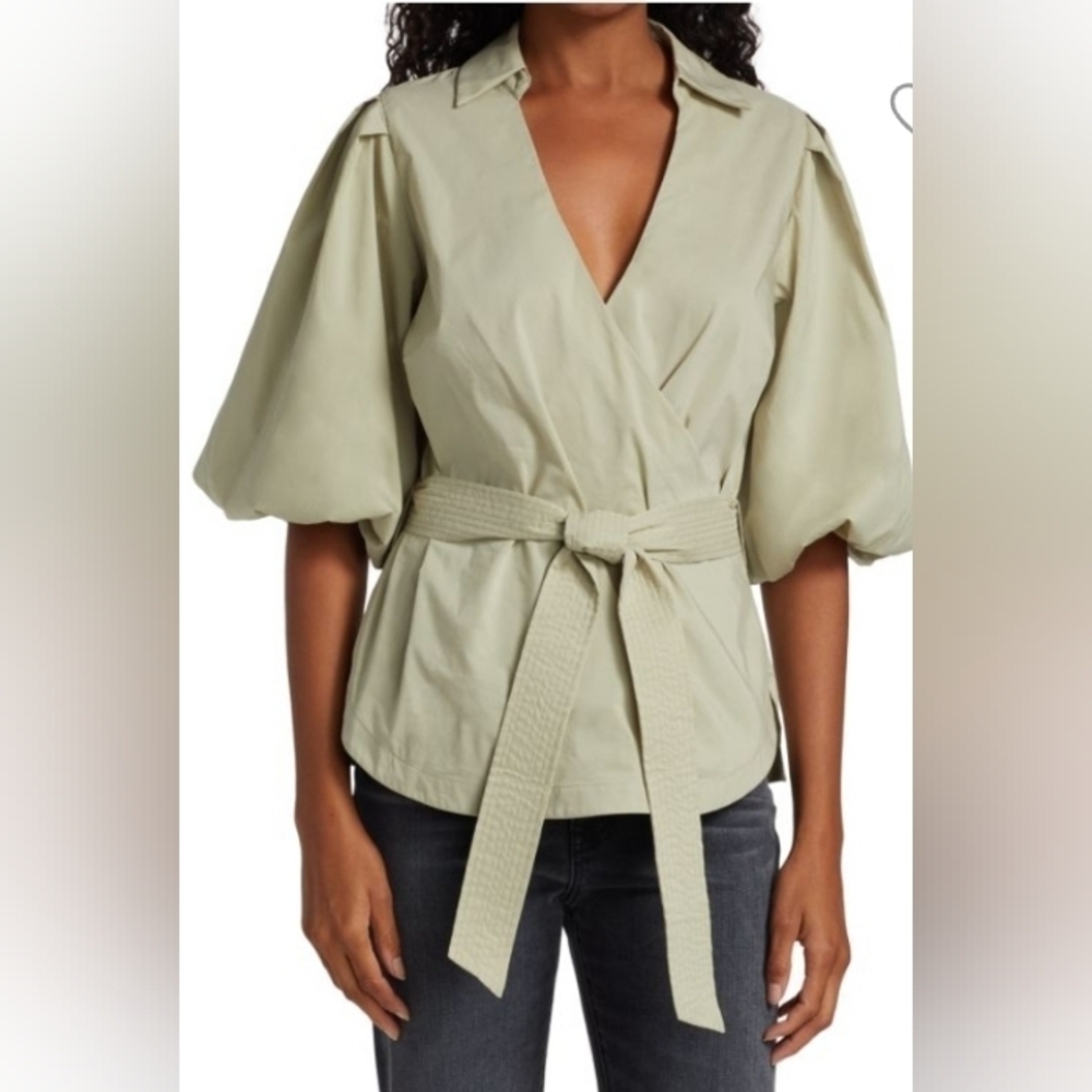 Jonathan Simkhai Poplin wrap shirt